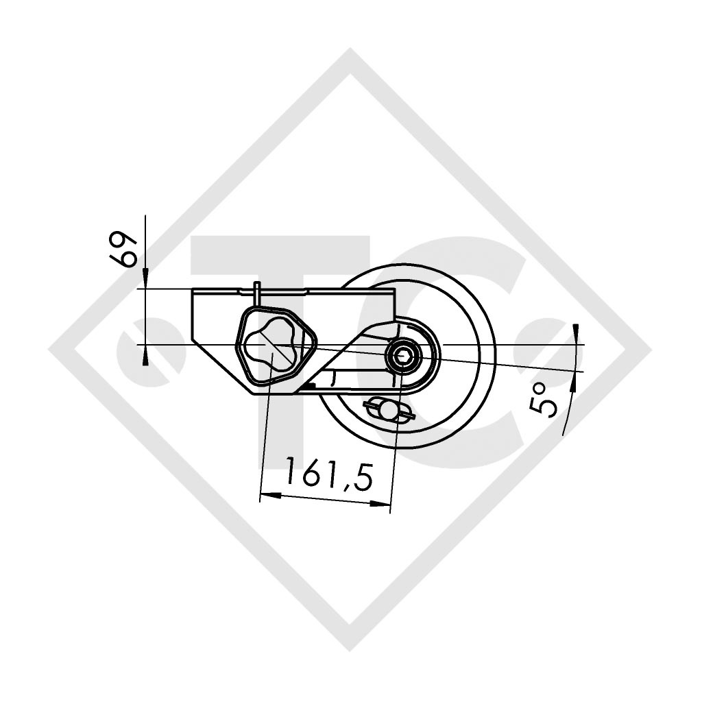 Assale frenato 1500kg EURO COMPACT  tipo di assale B 1600-3