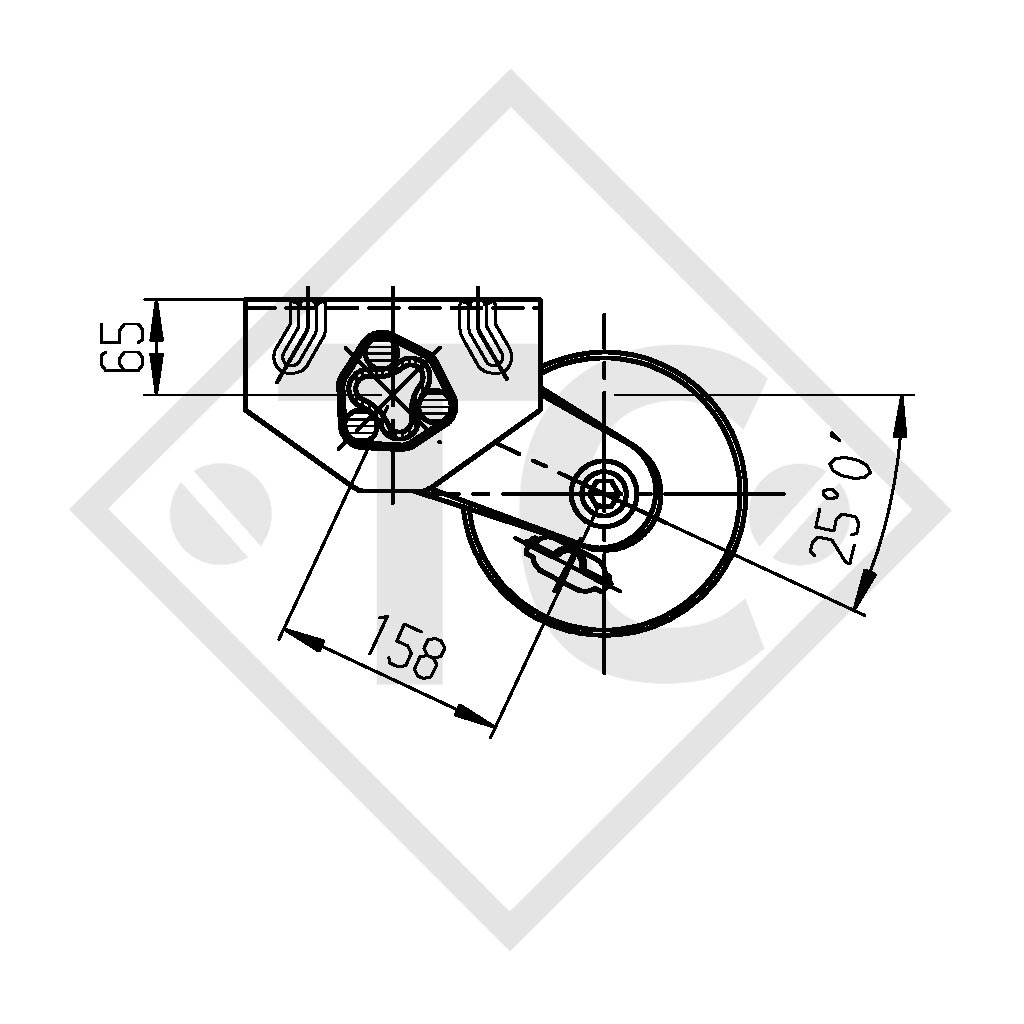 Assale frenato 1000kg EURO COMPACT tipo di assale B 850-10 - Lambert