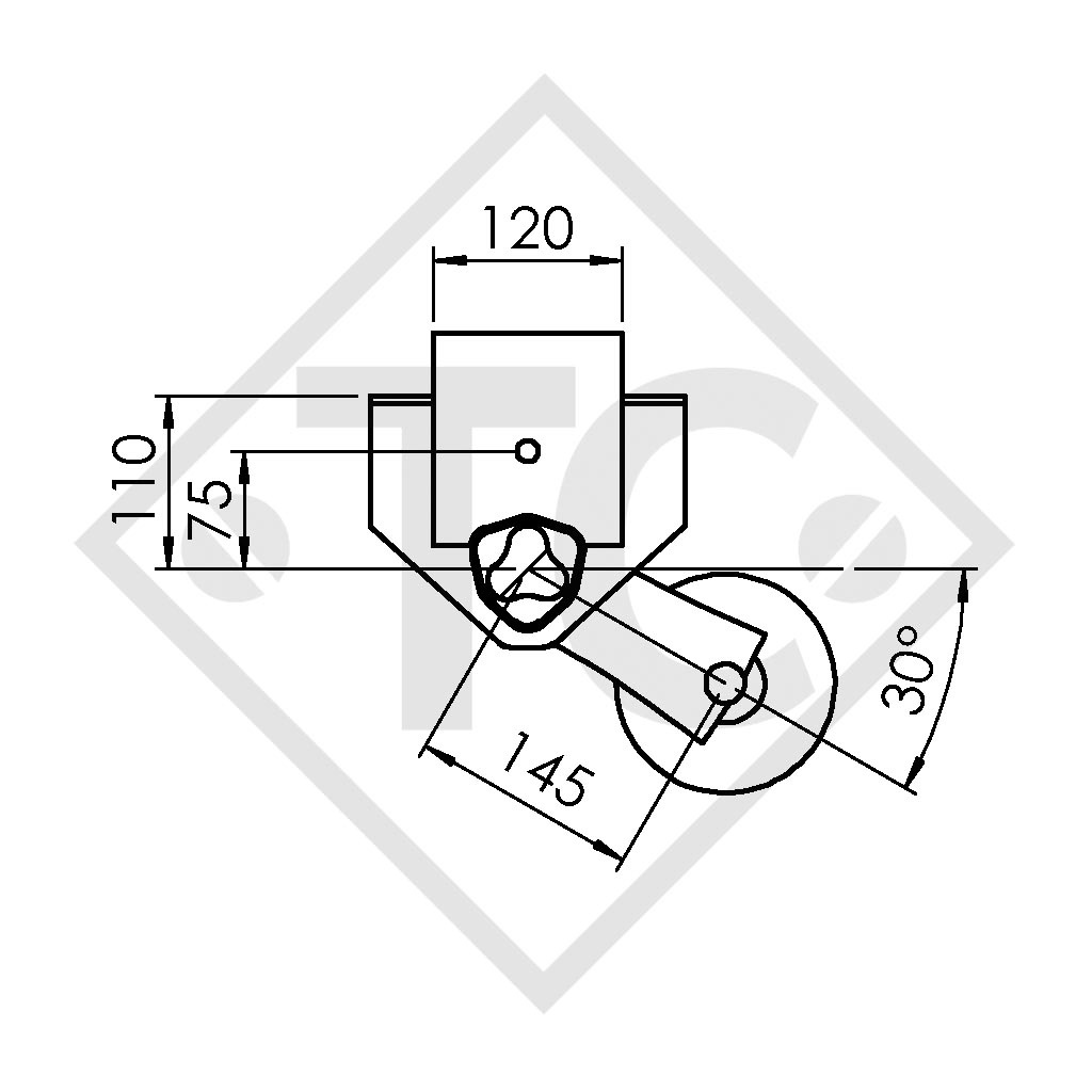 / HUMBAUR Eje sin freno 750kg PLUS OPTIMA tipo de eje 700-5 estanco con soporte intermedio aumentado