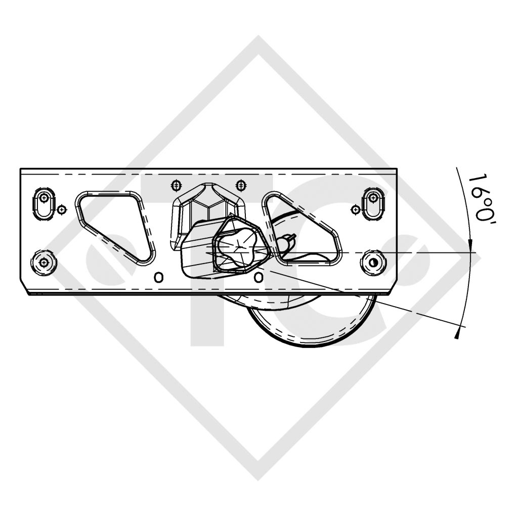 Braked axle 1500kg EURO1 axle type DELTA SI-N 14-1, BÜRSTNER