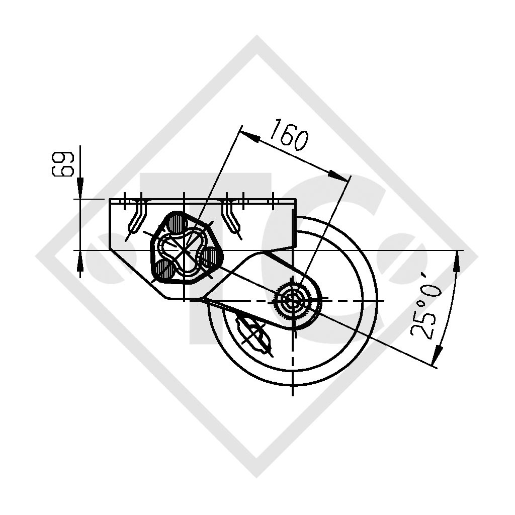 Achse gebremst  1300kg EURO-Compact Achstyp B 1200-5