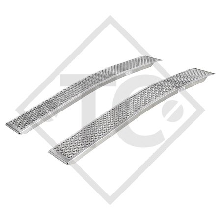 Rampa de acceso de aluminio tipo  400/1500/200, doblado, 1 par