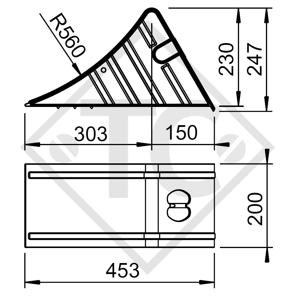 Wheel chock UK 53 St