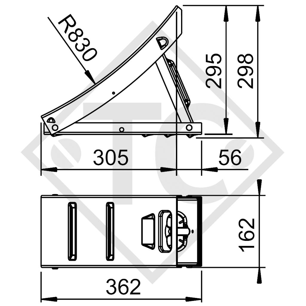 Wheel chock UK 800 St folding