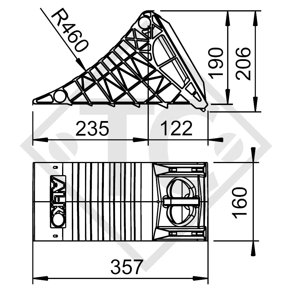 Unterlegkeil UK 46 K Handgriff innen