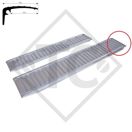 Rampa de acceso de aluminio tipo 70A20 H552, Versión B, 1 pieza