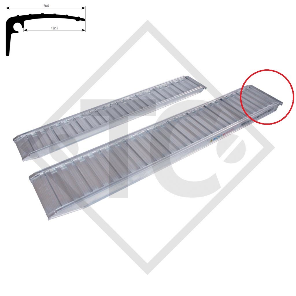 Rampe de chargement en aluminium type 70A20 H552, version B, 1 pièce