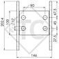 Soporte regulable en altura, variante con 2 bolas de 100mm