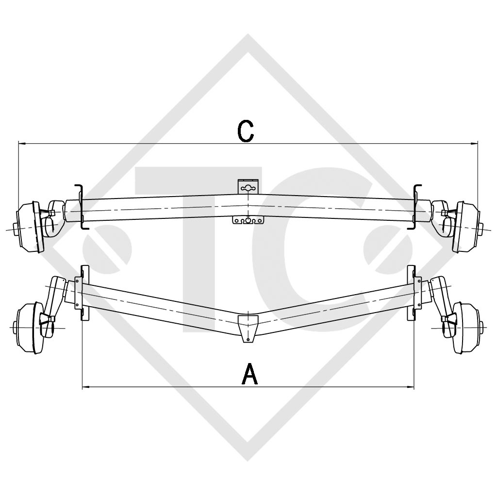 Braked axle 1500kg EURO1 axle type DELTA SI-N 14-1 - Dethleffs Camper 540