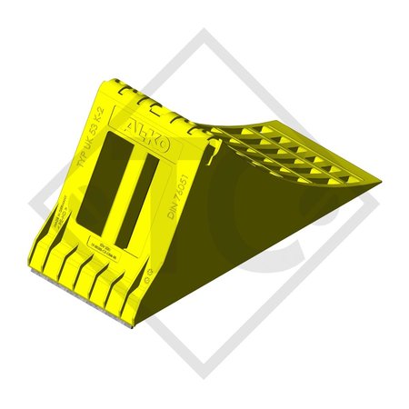 Wheel chock UK 53 K-2, yellow, with slide protection