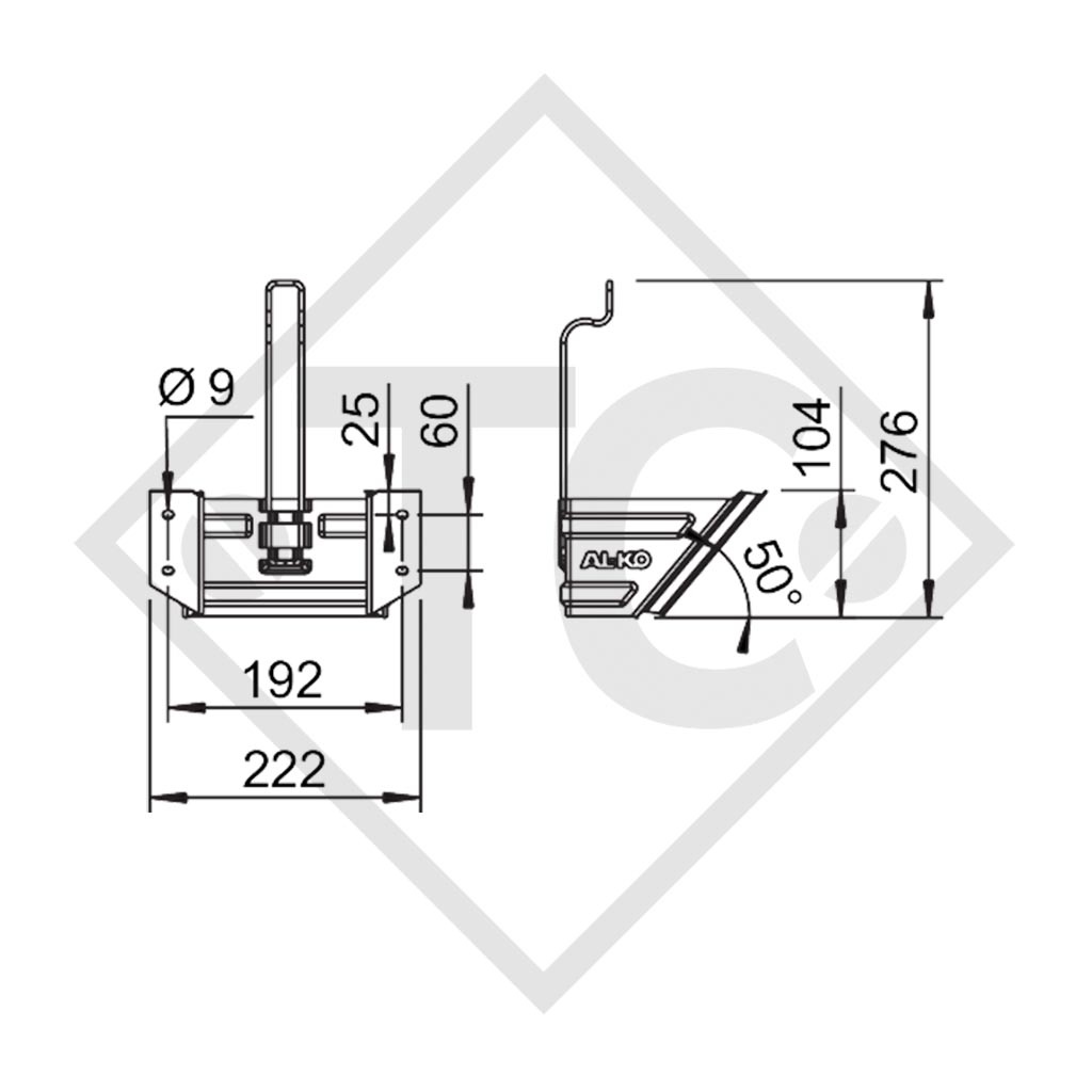 Holder HA 46 St for Wheel chock UK 46