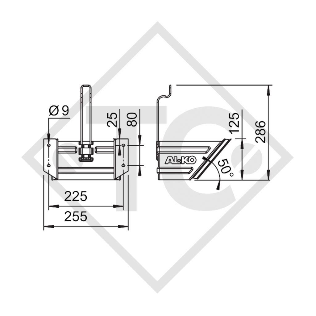 Support HA 53 St pour Cale de roue UK 53