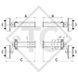 Demi-essieux freinés 2500kg type d'essieu B 2500-8 (paire)