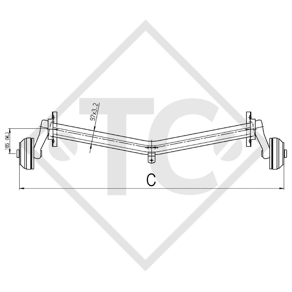 Assale frenato 1300kg EURO Plus tipo di assale DELTA SI-N 12-2