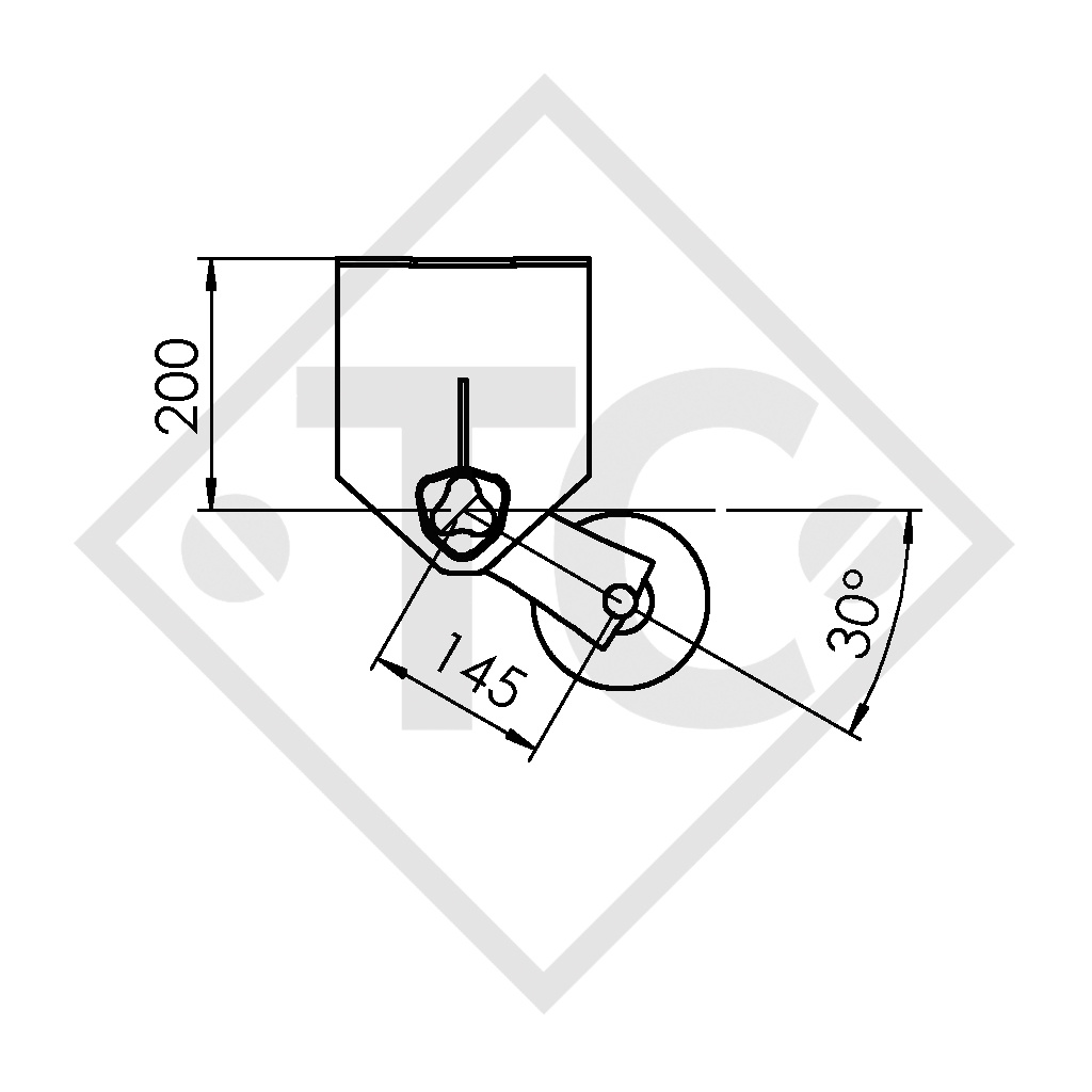 Eje sin freno 750kg PLUS OPTIMA tipo de eje 700-5 con intermedio aumentado