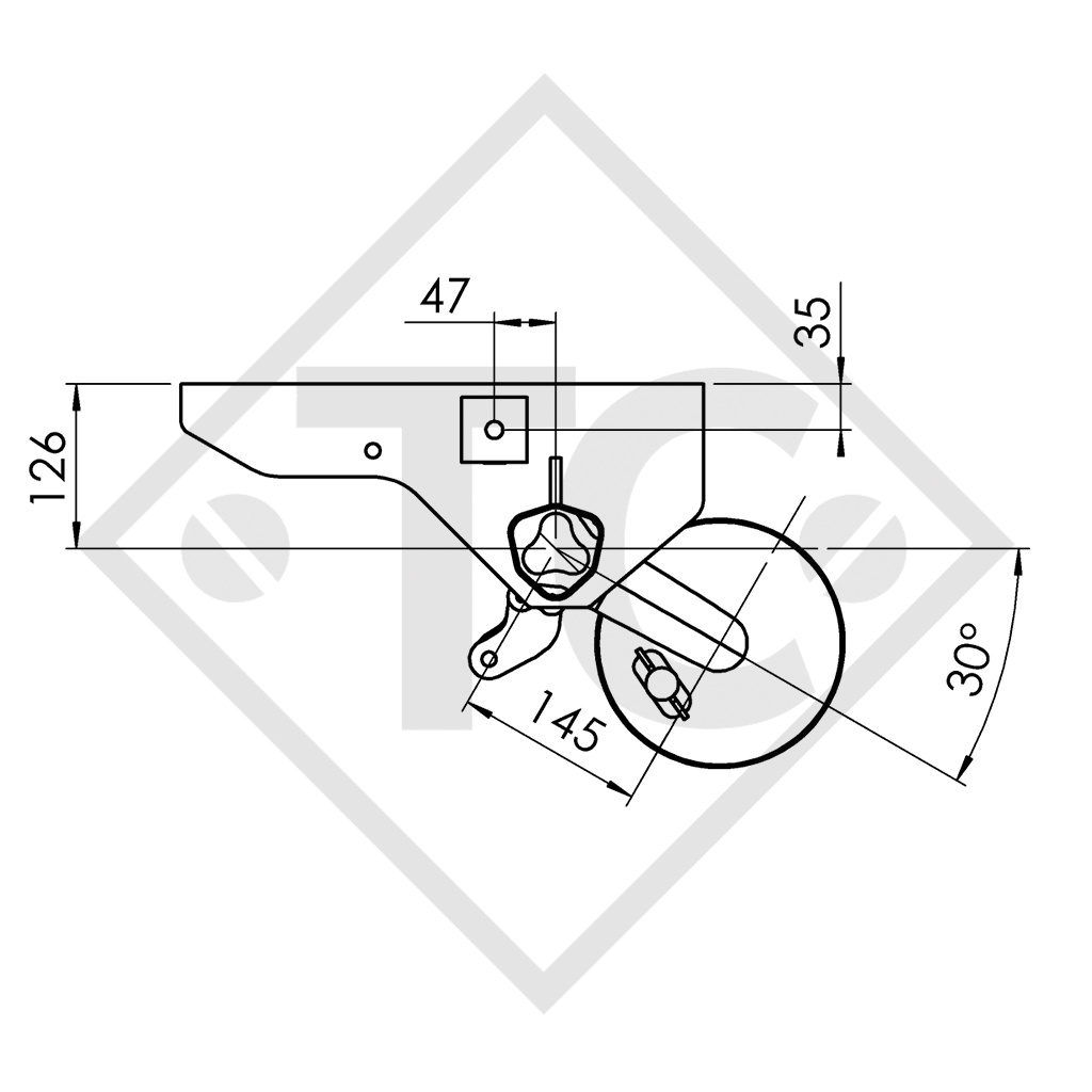 Braked axle 750kg axle type B 700-5