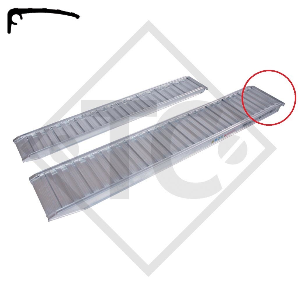 Rampa de acceso de aluminio tipo 60A25 H665, Versión B, 1 pieza