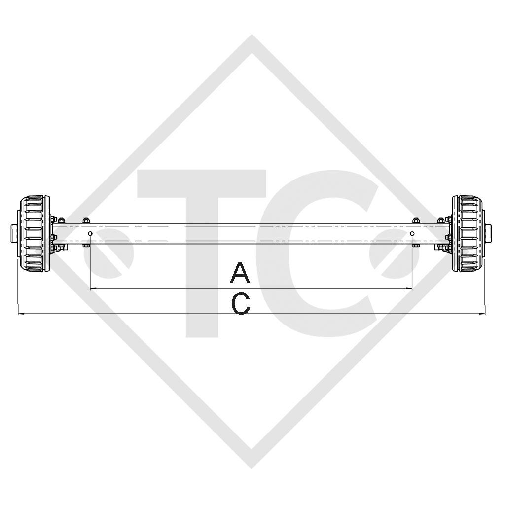 Eje rígido con freno 1800kg PLUS tipo de eje BS 1800