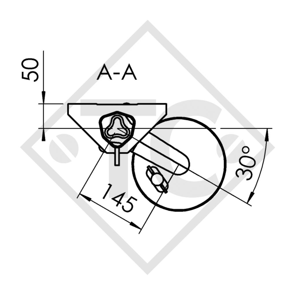 Braked axle 750kg COMPACT axle type B 700-5