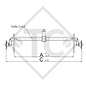 Eje sin freno 750kg PLUS OPTIMA tipo de eje 700-5 con soporte intermedio aumentado