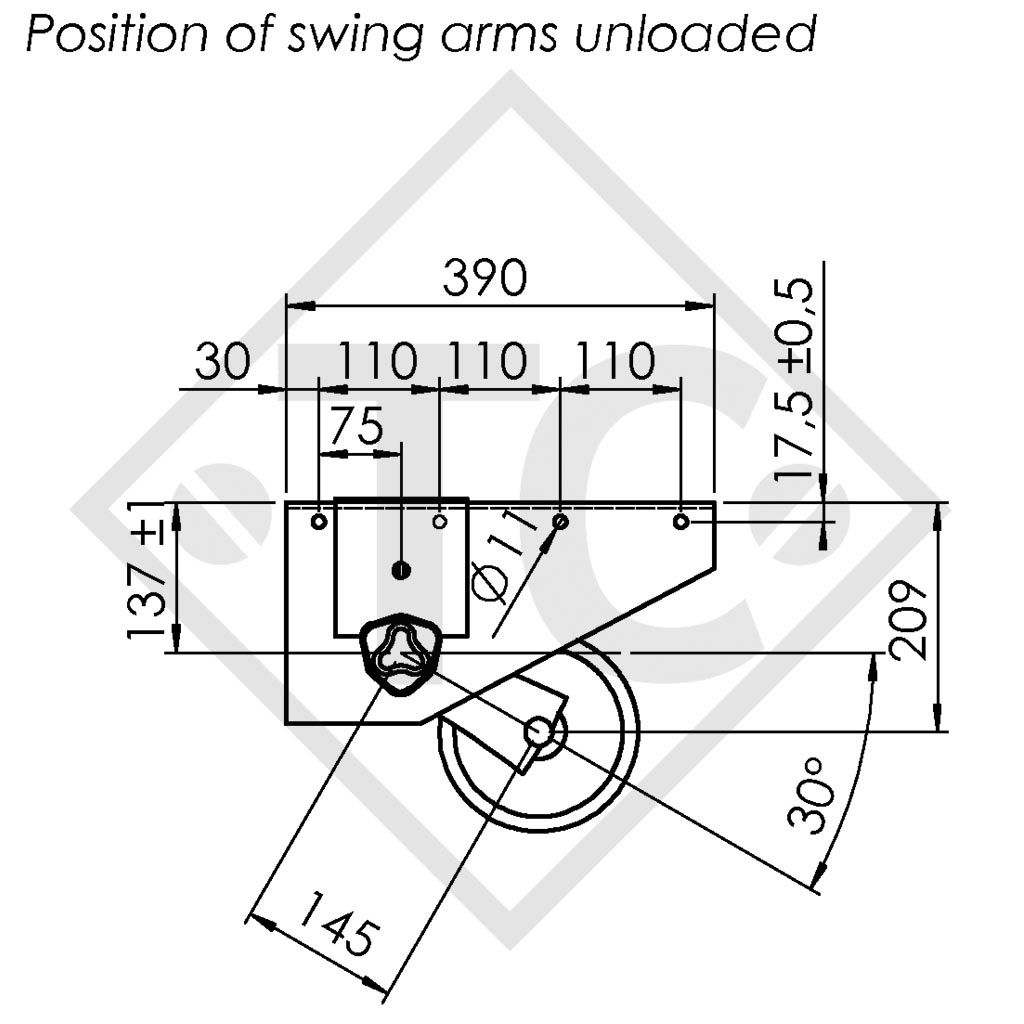 Achse ungebremst 750kg PLUS OPTIMA Achstyp 700-5 mit Bügel und hohem Achsbock