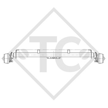 Braked axle 1000kg EURO Compact axle type B 850-10 - Brenderup