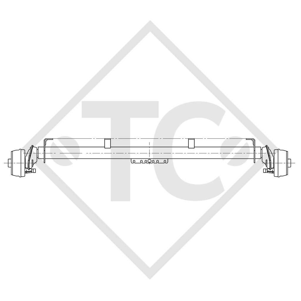 Essieu EURO Compact 1000kg freiné type d'essieu B 850-10 - Brenderup