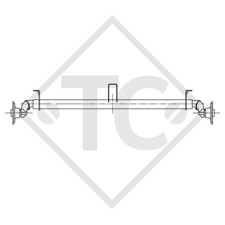 Achse ungebremst 750kg PLUS OPTIMA Achstyp 700-5 mit Bügel und hohem Achsbock