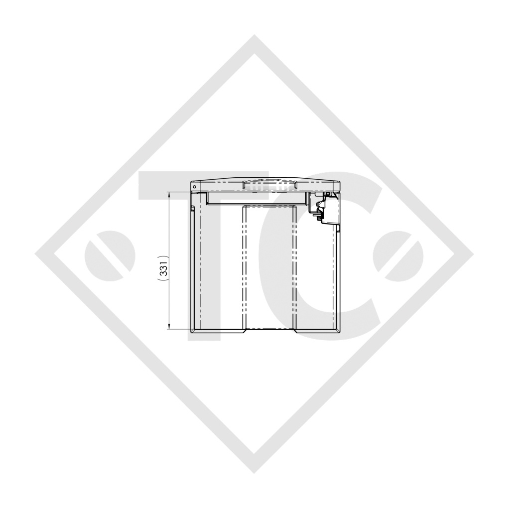 Profi Storage box for car trailer, cover hinges on the side