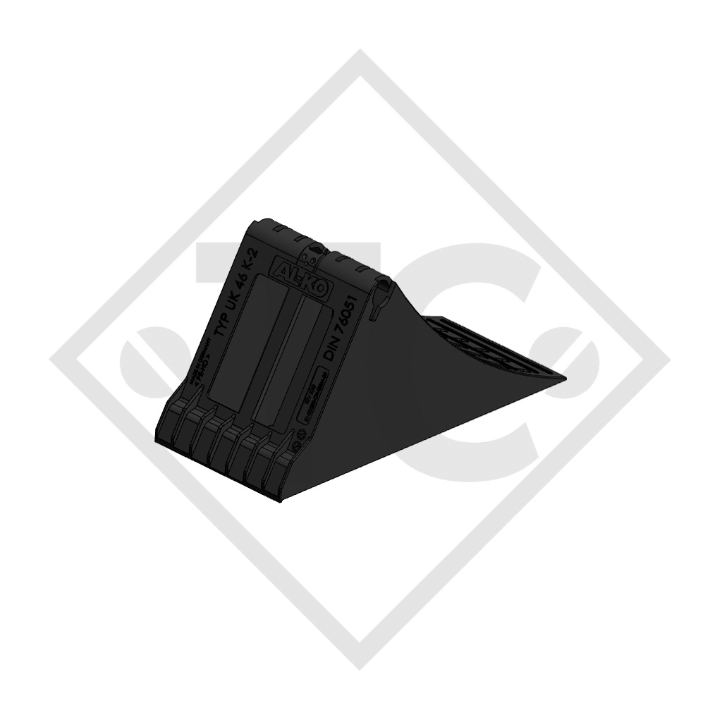 Wheel chock UK 46 K-2, black, with slide protection