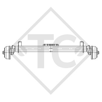 Braked axle 1500kg EURO COMPACT axle type B 1600-3