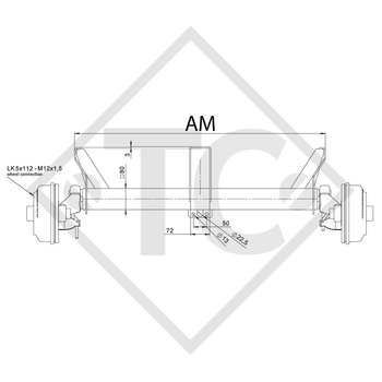 Achse gebremst SWING 1500kg Achstyp CB 1505, HUMBAUR