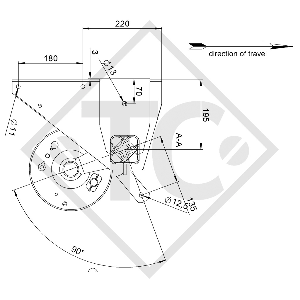 Achse gebremst SWING 1500kg Achstyp CB 1505, 46.27.379.756, HUMBAUR