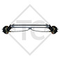 Braked axle 1350kg BASIC axle type B 1200-6 with 80mm high axle bracket