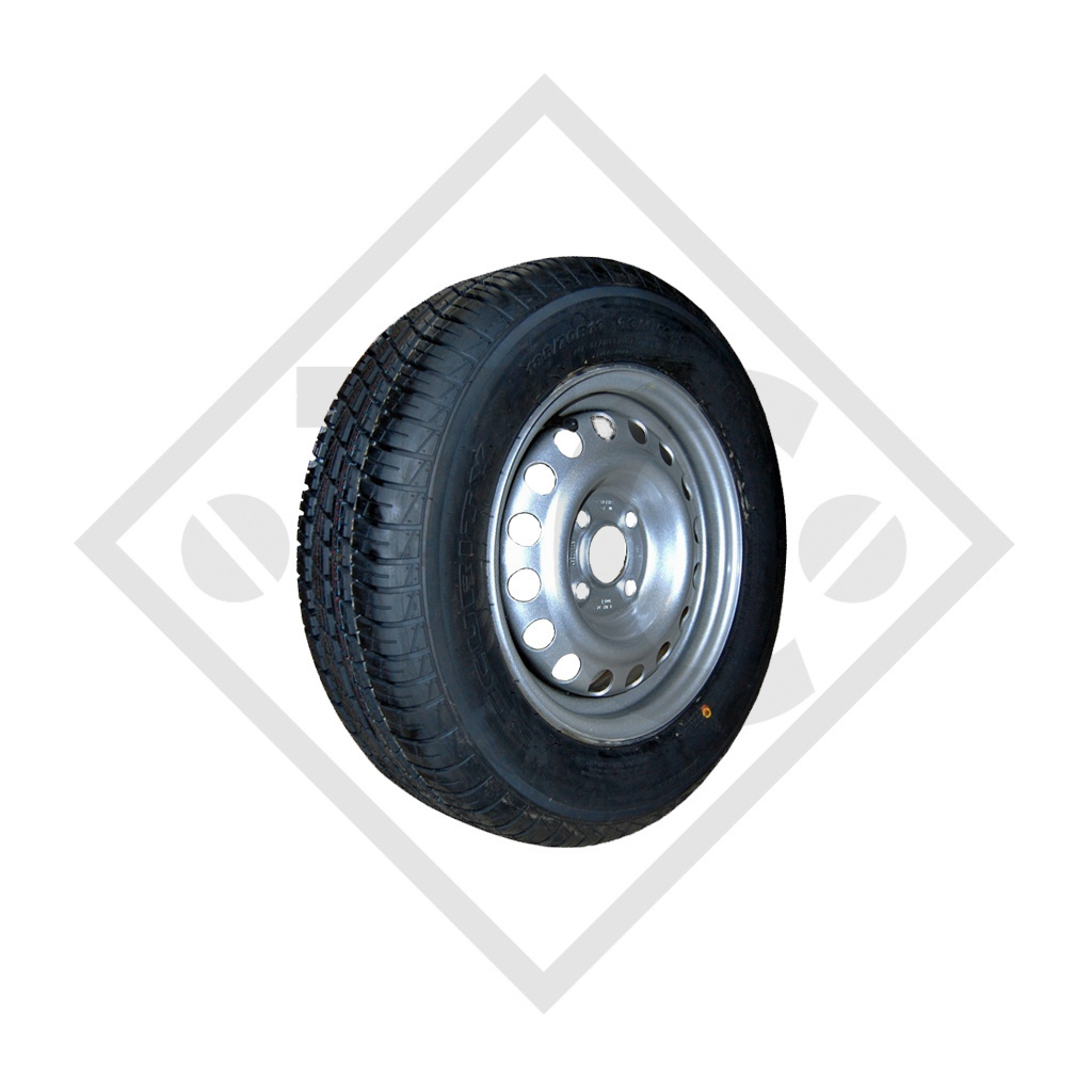 Wheel 155/80R13 T-91 with rim 4.00Jx13, suitable for all common trailer types