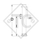 Béquille □70mm carré, manivelle supérieure, double vitesse, trois niveaux, type DG 600/3SF1W, pour machines et remorques agricoles, machines pour l'industrie du bâtiment, équipements pour l’entretien routier et l’enneigement