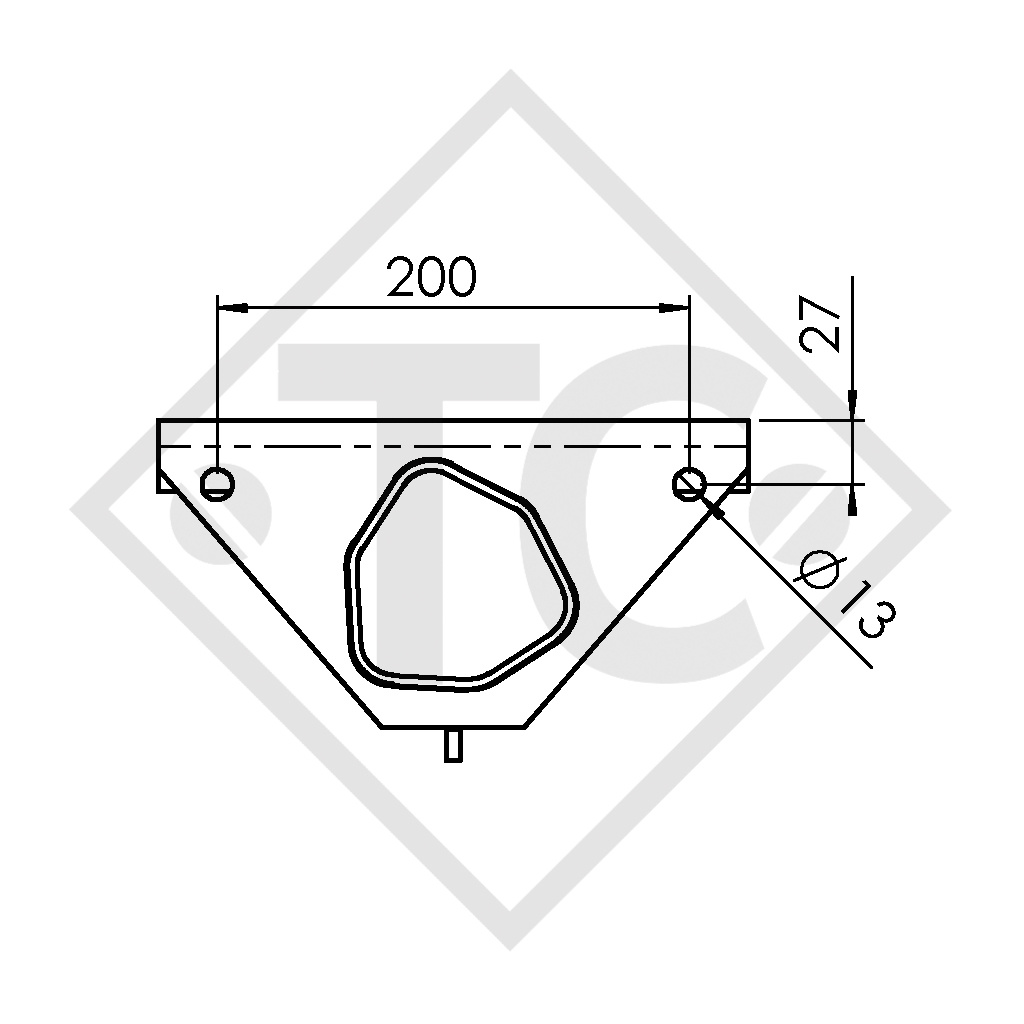 Assale frenato 1500kg tipo di assale B 1600-3, impermeabile