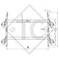 Braked tandem axle unit 2000kg EURO COMPACT axle type 2x DELTA SIN 10 with AAA (automatic adjustment of the brake pads)