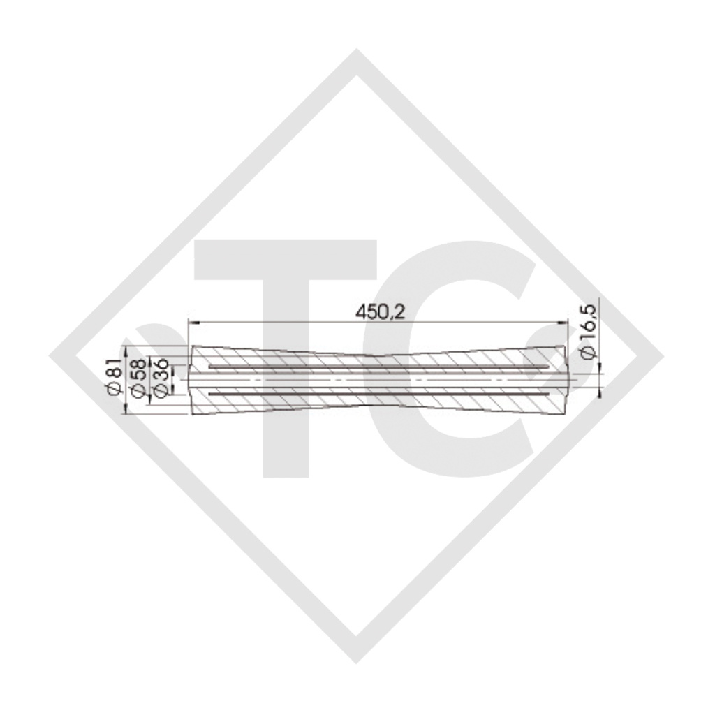 STOLTZ, BOOTSROLLE PROFI, Kielrolle Typ RP-18, gelb, Ø81x450mm