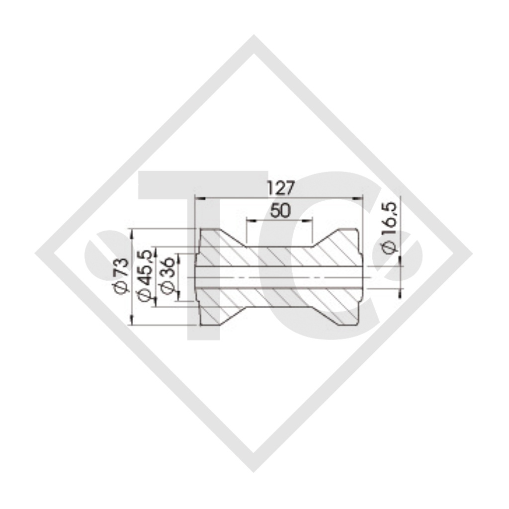 STOLTZ, BOOTSROLLE PROFI, Kielrolle Typ RP-5, gelb, Ø73x127mm