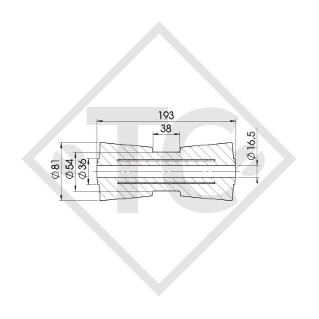 STOLTZ, Boat roller PROFI, keel roller type RB-8, yellow, Ø81x193mm