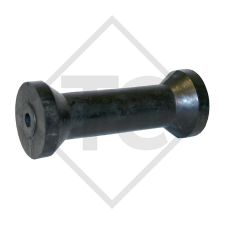 Rullo per carrelli portabarche, rullo chiglia nero, Ø77x198mm