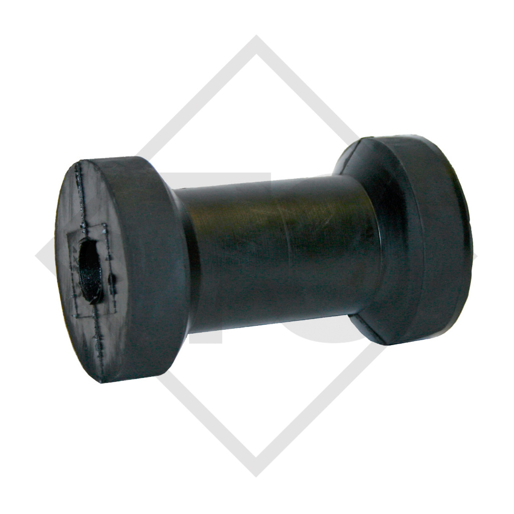 Boat roller, keel roller black, Ø75x126mm