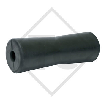 Rullo per carrelli portabarche, rullo chiglia nero, Ø69x197mm