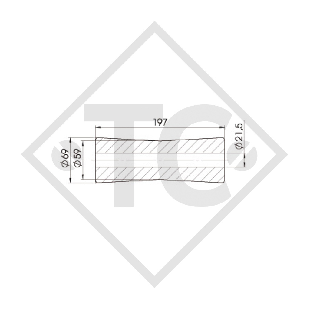 Boat roller, keel roller black, Ø69x197mm