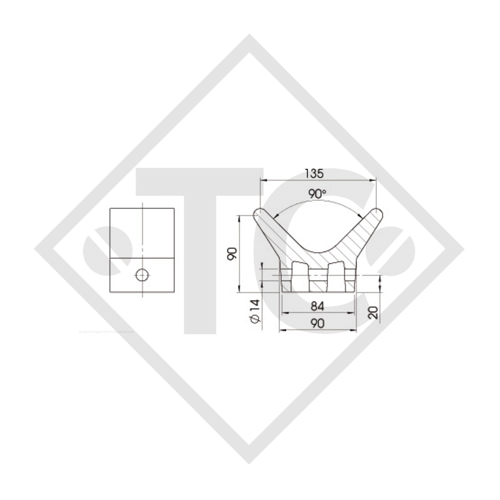 Support pour ancre avec semelle gris, Ø135x75mm