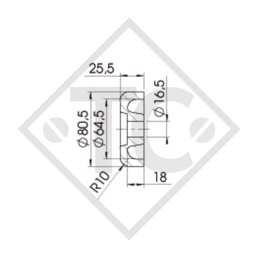 End cap type RP-32, yellow, Ø80,5x25,5mm