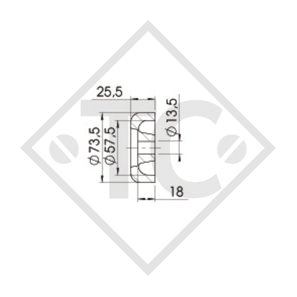 End cap type RP-325, yellow, Ø73,5x25,5mm