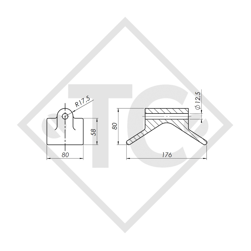 Bugstopper, V-Bugpuffer Typ RP-404, gelb, 176x80mm