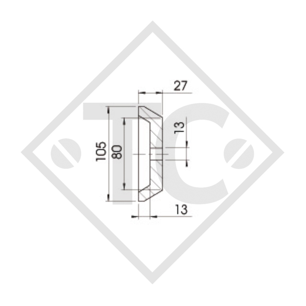 Tappo di chiusura tipo RP-435A, giallo, Ø105x27mm, (2 pezzi)